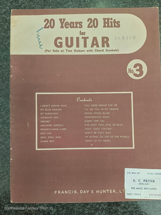 20 Years, 20 Hits for Guitar by Francis, Day & Hunter